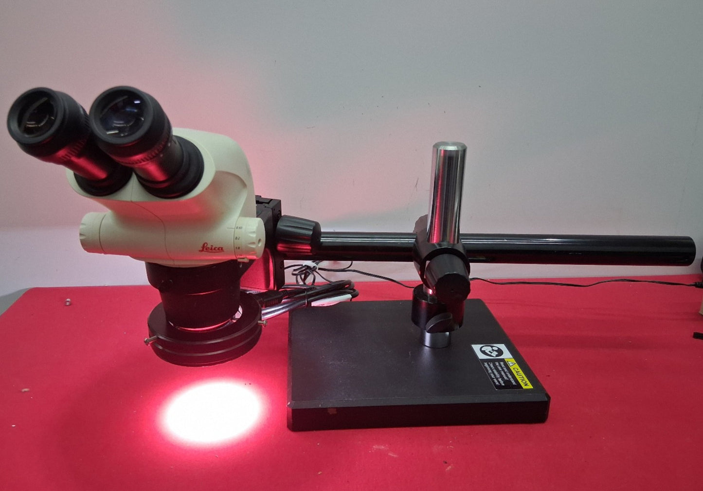 LEICA S6E STEREO ZOOM 6.3- 40X MAGNIFICATION BOOM STAND LED RING LIGHT