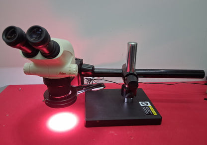 LEICA S6E STEREO ZOOM 6.3- 40X MAGNIFICATION BOOM STAND LED RING LIGHT