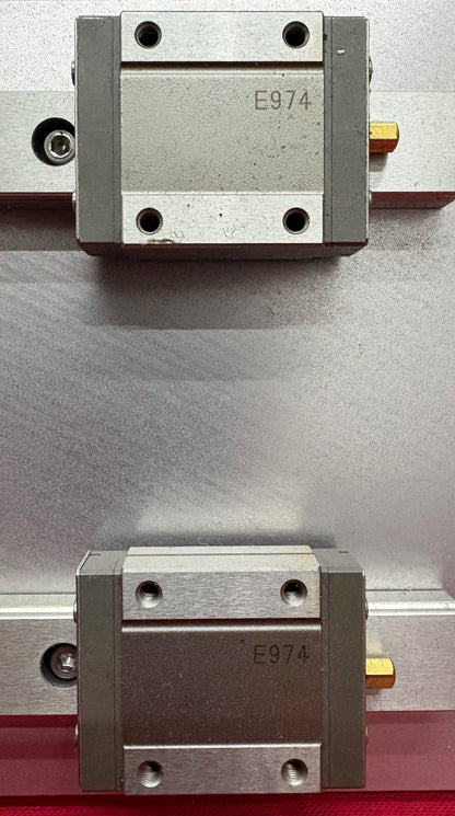 IKO QTY 2 LWL15B LINEAR GUIDE RAIL SLIDE BLOCK MOUNTED ON ALUMINUM PLATE