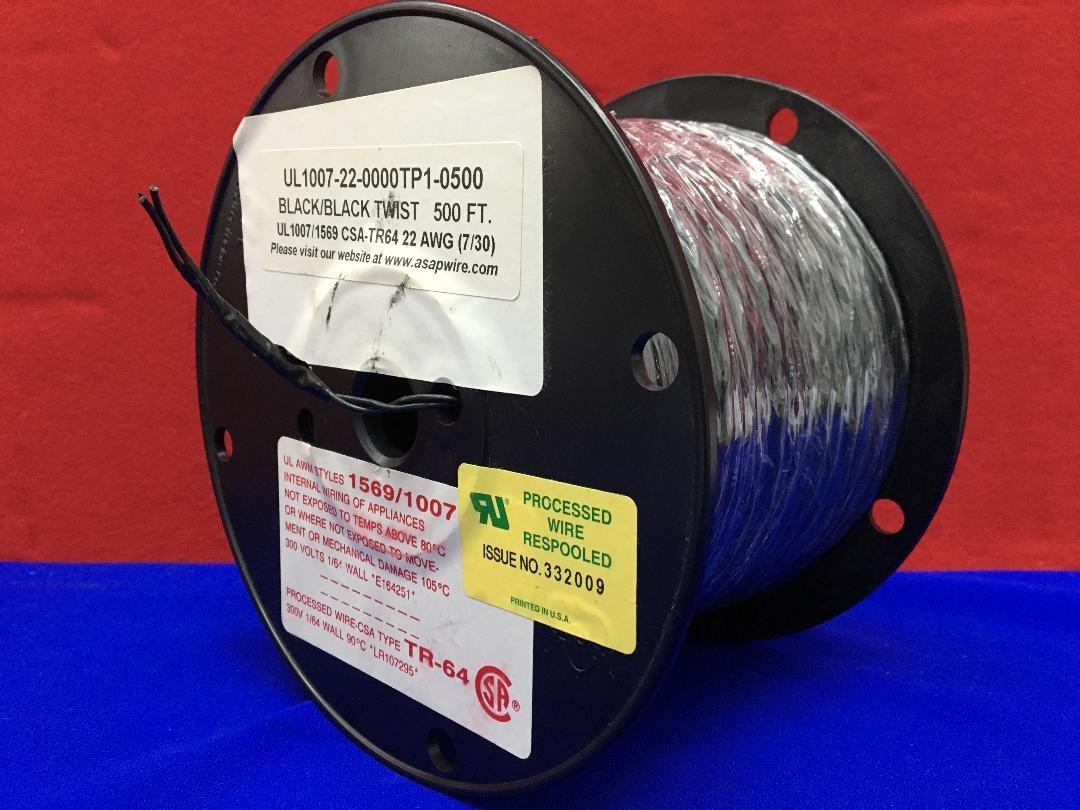 UL1007/1569 CSA-TR64 22 AWG. 7/30  UR Processed wire despoiled. New.