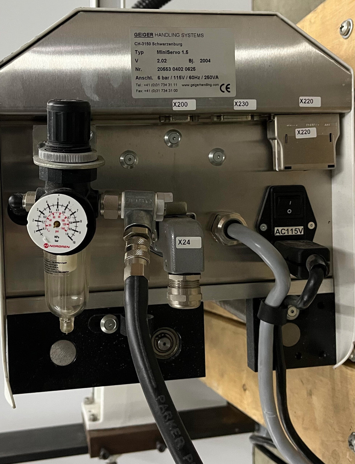 GEIGER HANDLING SYSTEMS MOTION PICKER MINISERVO 1.5 115V VOOR ONDERDELEN/REPARATIE