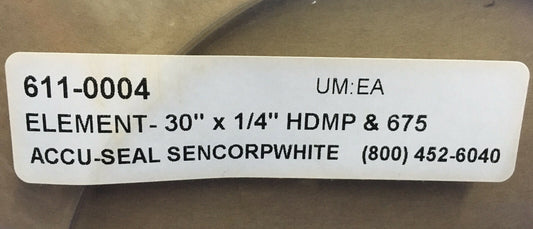 ACCU-SEAL SENCORPWHITE 611-0004 ELEMENT- 30" X 1/4" HDMP &amp; 675 VERWARMINGSELEMENT