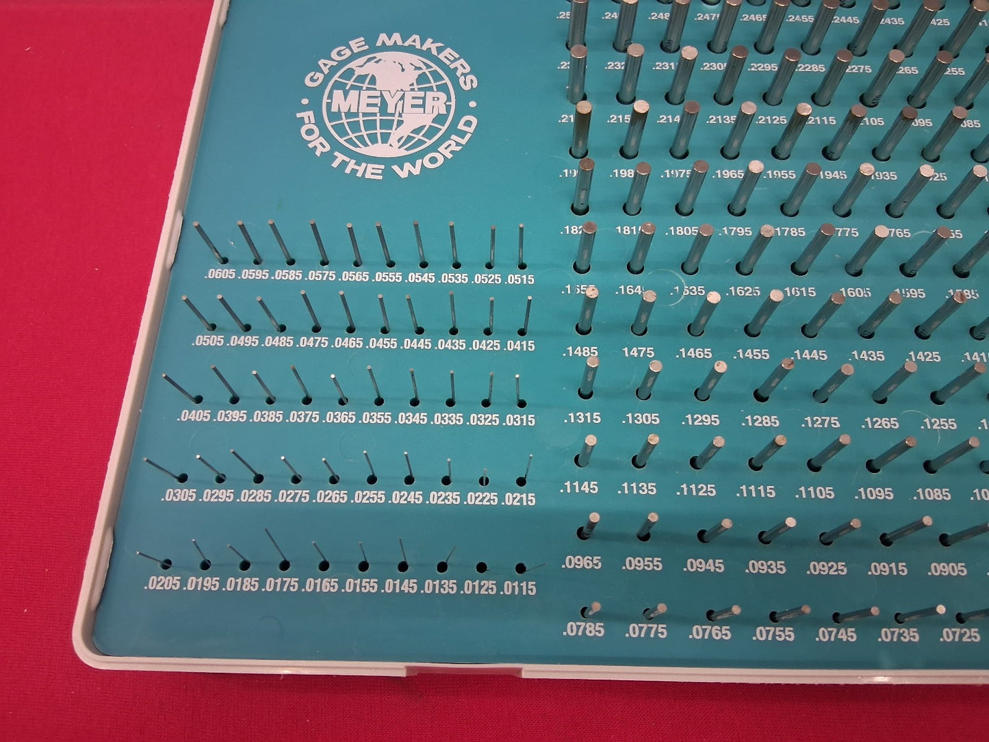 Meyer Gage C105 Minus Pin Gage Set .0115 - .2505 240 Pcs COMPLETE Class Z