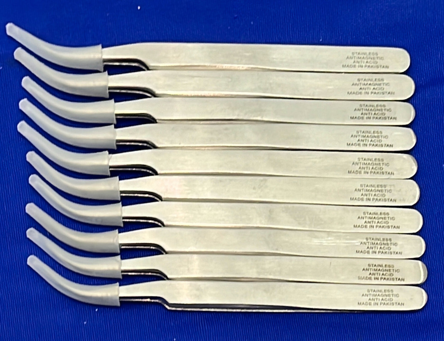 AVEN 7-SA GEBOGENE PINZETTE MIT SUPERFEINE SPITZEN 4 3/4" SS - 1 LOT MENGE 10
