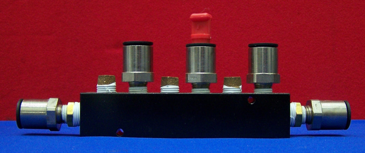 LEGRIS 8 PORT AIR MANIFOLD WITH LEGRIS 1/2" TUBING INSTANT FITTINGS