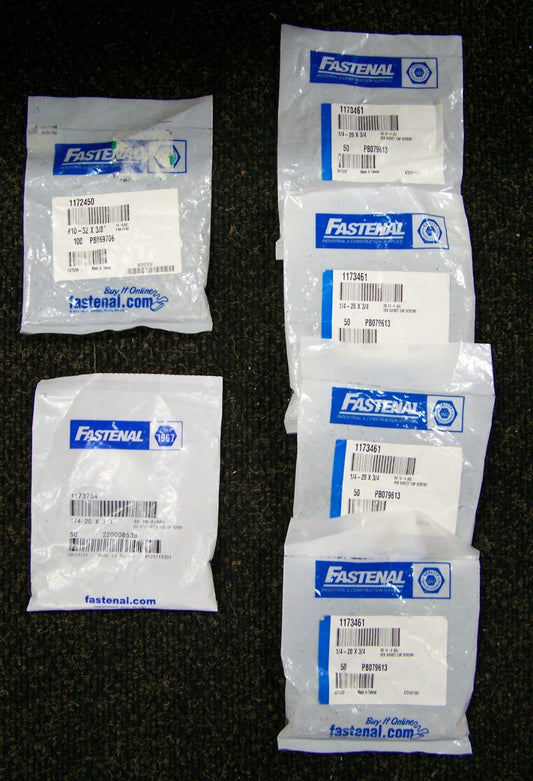 BEFESTIGUNGSSCHRAUBEN '1 LOT' - 1 PKG 1173754 / 4 PKG 1173461 / 1 PKG 1172450