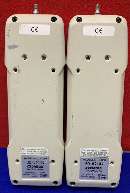 1 Lot Hoeveelheid van 2 - VOOR ONDERDELEN/REPARATIE Omega Engineering DFG60-11 Digitale Krachtmeter