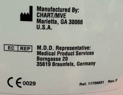 CHART/MVE MVE LAB 10 10740281 LIQUID NITROGEN ALUMINUM CRYOGENIC DEWAR TANK