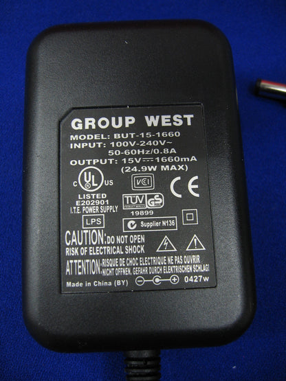 ALIMENTATORE AC BUT-15-1660 15 Volt DC 1660 mA 1,6 A GROUP WEST BUT 420-0050-1000
