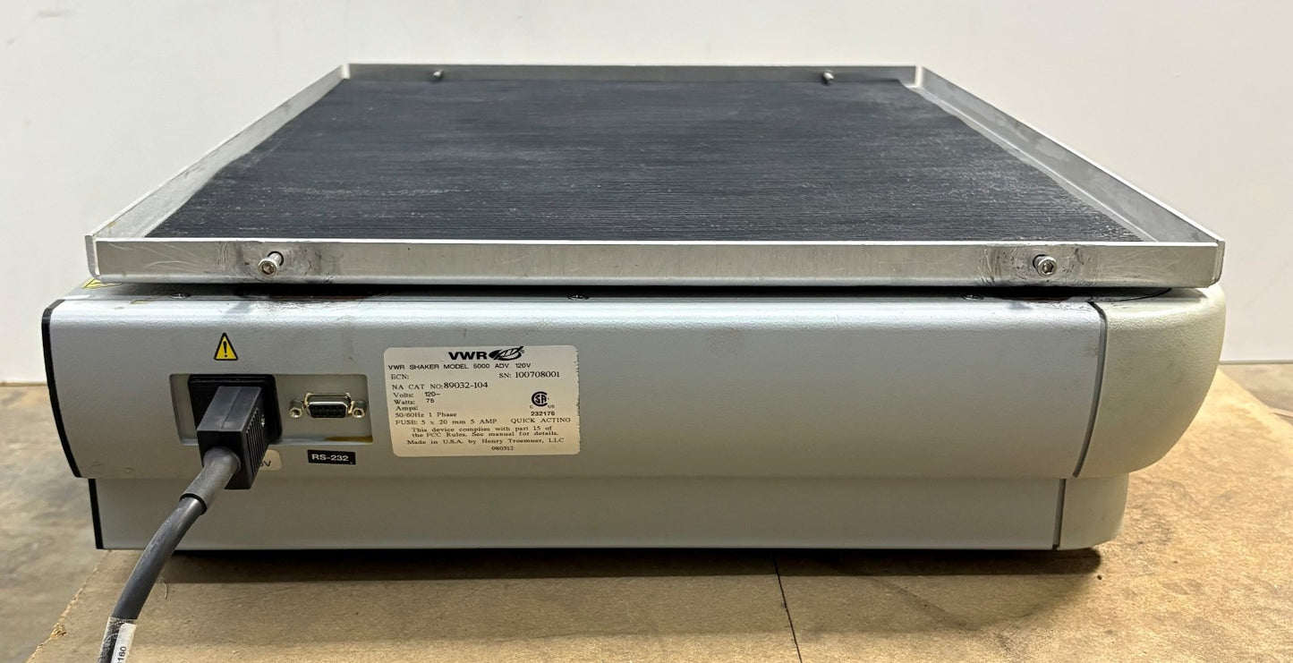 VWR ADVANCED DIGITAL ORBITAL SHAKER MODEL 5000 ADV 120V CAT NO 89032-104