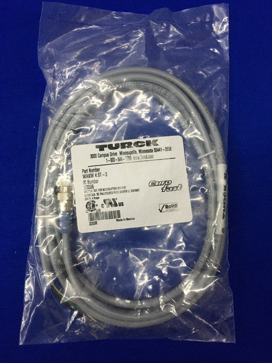 CONJUNTO DE CABLES TURCK WAKW 4.5T-2 / WAKW45T2 DE 2 METROS DE LONGITUD