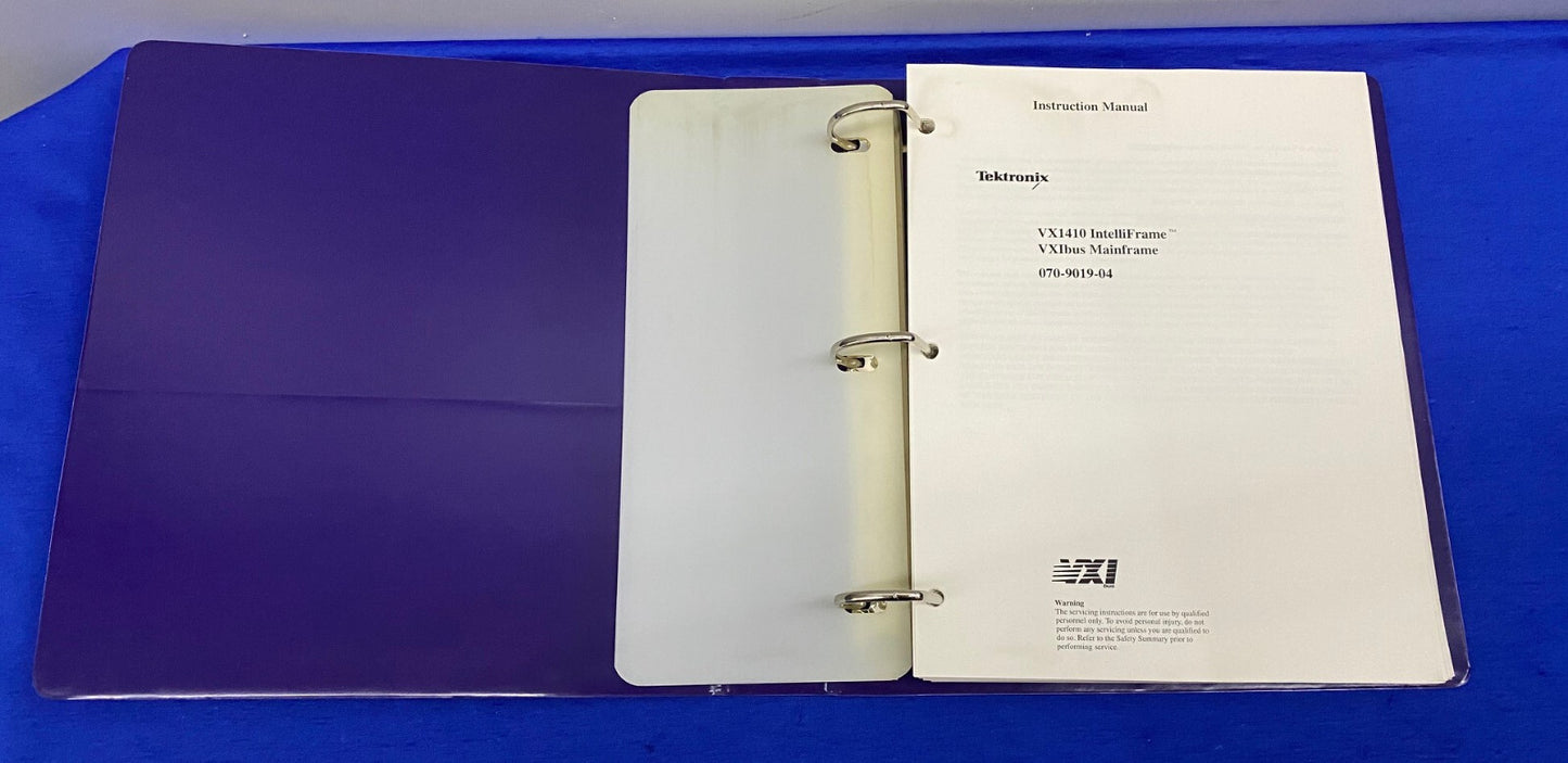 TEKTRONIX 070-9019-04 VX1410 INTELLIFRAME ™ VXIBUS MAINFRAME INSTRUCTION MANUAL