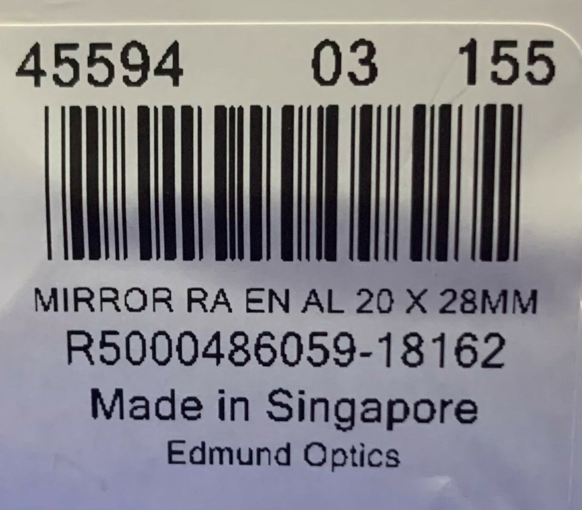 EO Edmund Optics 20MM Verbeterde aluminium gecoate haakse spiegel 45-594 / 45594 