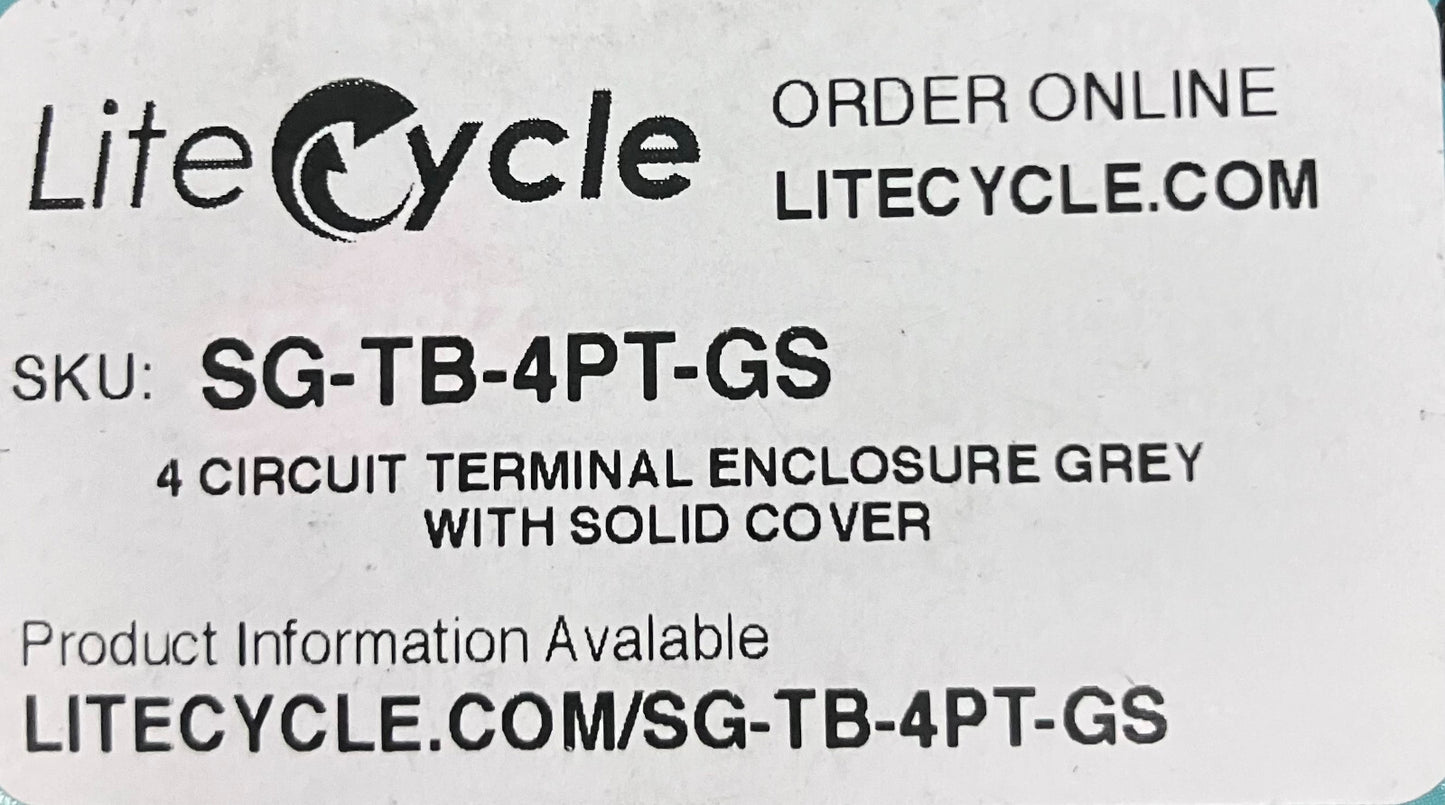 BOÎTIER DE BORNES 4 CIRCUITS GRIS AVEC COUVERCLE SOLIDE, SG-TB-4PT-GS, LOT DE 3
