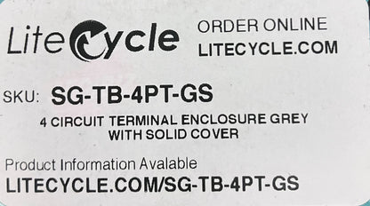 BOÎTIER DE BORNES 4 CIRCUITS GRIS AVEC COUVERCLE SOLIDE, SG-TB-4PT-GS, LOT DE 3