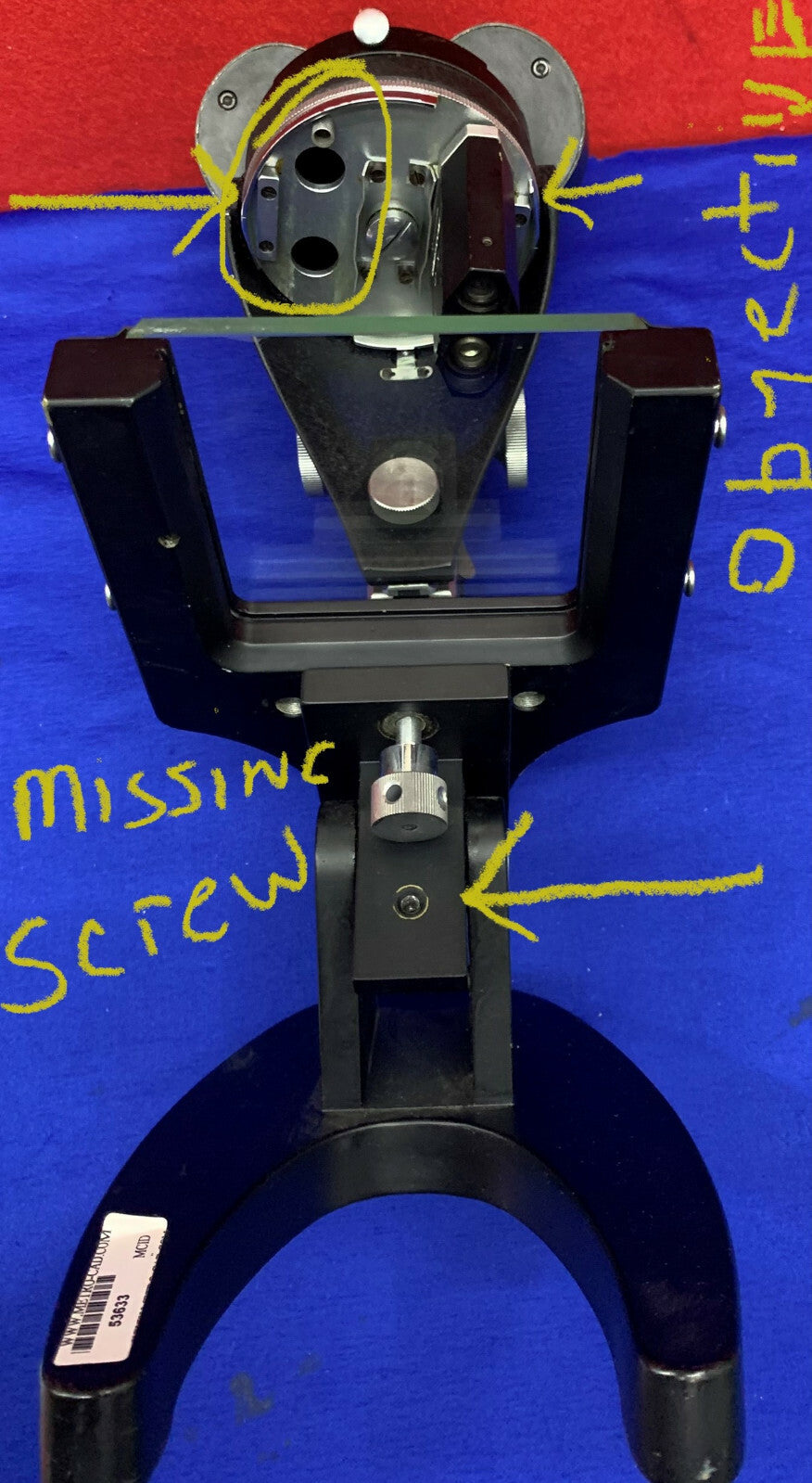 PIÈCES/RÉPARATION VINTAGE UNITRON 2X ; OCULAIRES W 10X ; SN 111558