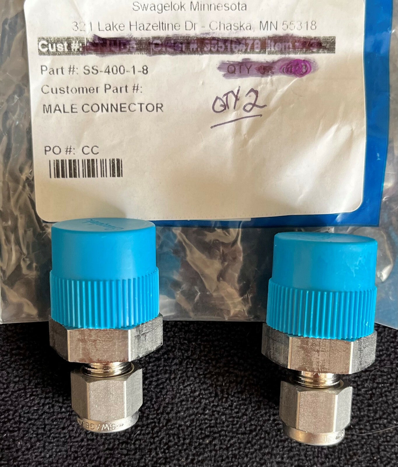 PGK CANTIDAD 2 Adaptadores y accesorios para tubos Swagelok SS-400-1-8 Conector NPT macho recto