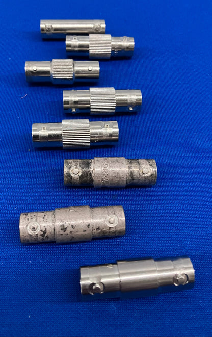 CONN ADAPT JACK-JACK BNC 50OHM LOT OF 8 DIFFERENT BRANDS SAME TYPE