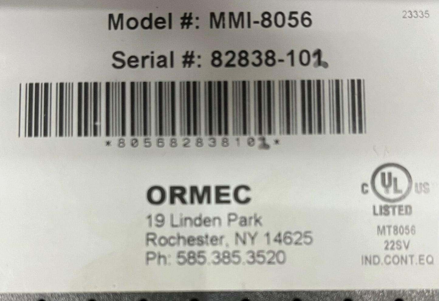ORMEC MMI-8056 Bedienerschnittstelle Farbdisplay Touchscreen mit Gehäuse