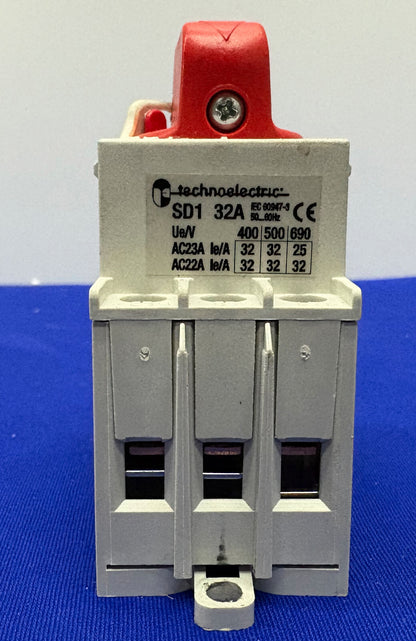 テクノエレクトリック SD1-032-RR / SD1 32A 3相HP 32A 600VAC 切断スイッチ