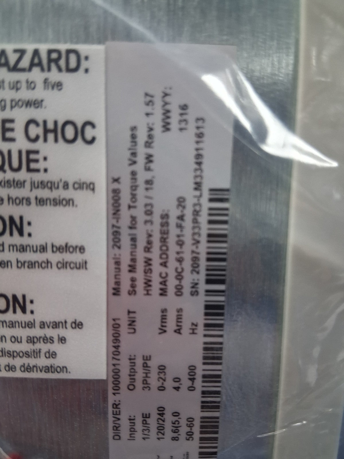 Allen Bradley KINETIX 350 DRIVE 102499 120V /240 VAC 1/3/PE 4,0 A 1.57 NEW