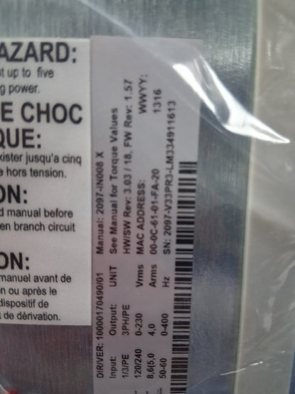 Allen Bradley KINETIX 350 DRIVE 102499 120V /240 VAC 1/3/PE 4,0 A 1.57 NEW