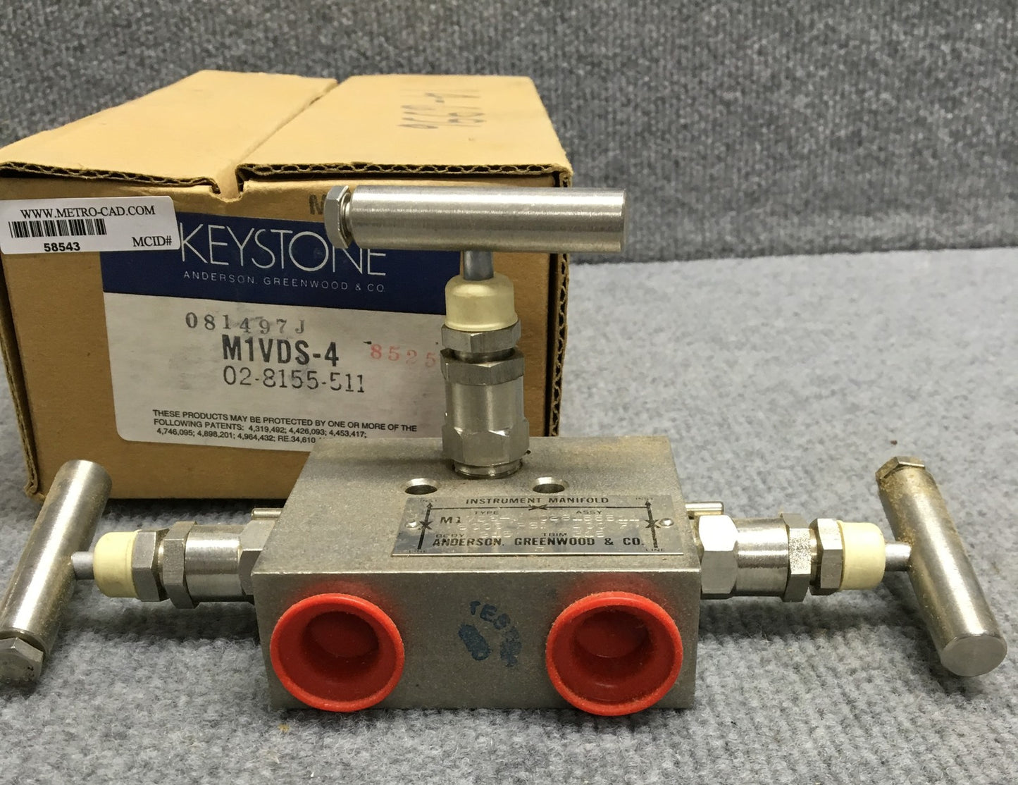 KEYSTONE ANDERSON GREENWOOD TYCO M1VDS-4 02-8155-511 028155511 6000PSI MANIFOLD