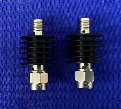 PE PASTERNACK PE7013-20 FIXED ATTENUATOR 20 Db 5 W UP TO 18 GHz - 1 LOT QTY 2