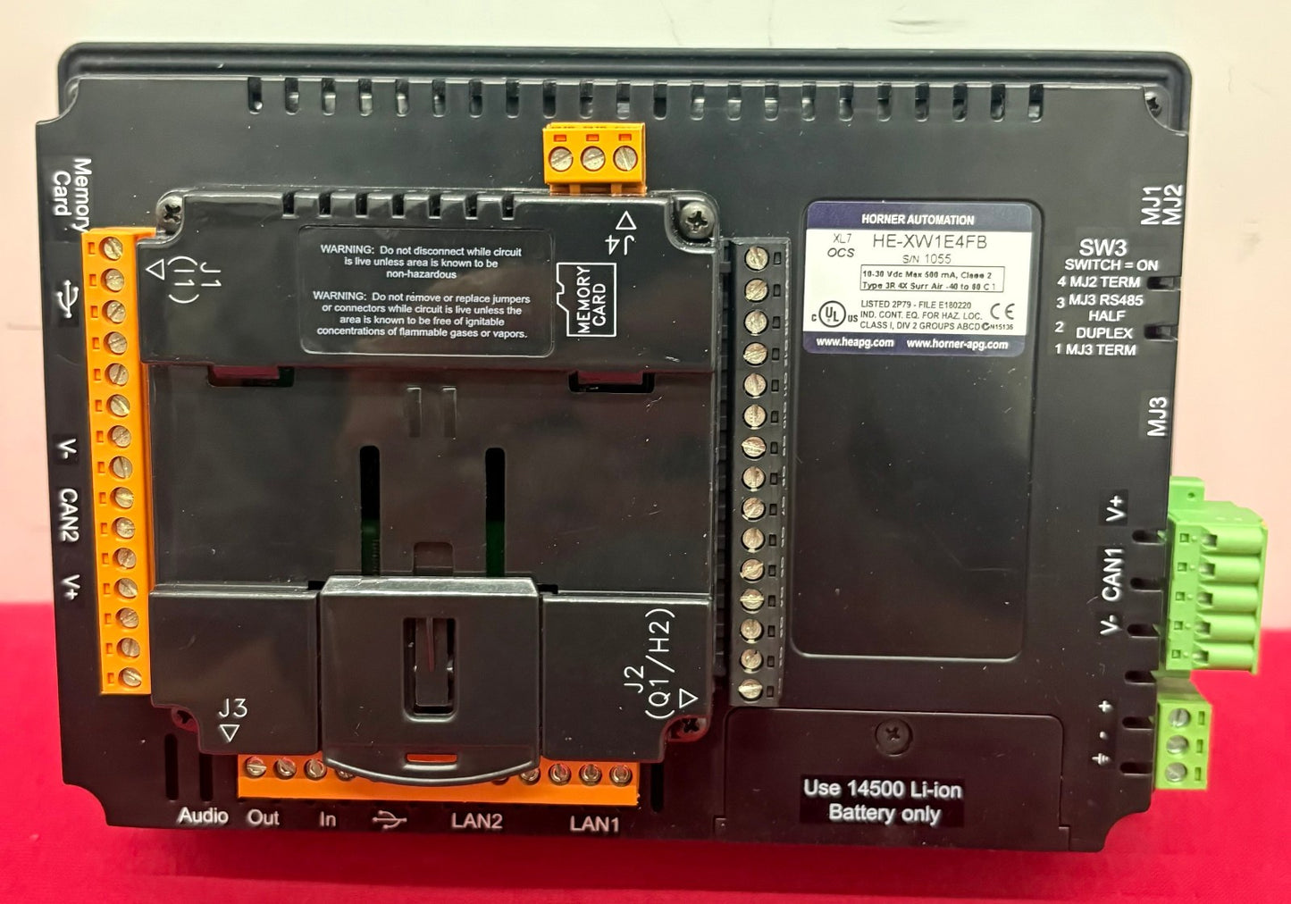 OCS XL7 HORNER HEXW1E4FB OPERATOR INTERFACE DC/DC I/O 24 DIGITAL INPUTS 12V