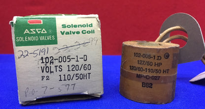 Bobine d'électrovanne à interrupteur automatique ASCO 2-3-4 voies, vanne n° V530B2020