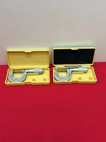 1 Lot of Qty. 2 Mitutoyo 0-1” Outside Friction Micrometer 0.0001 #M225-1