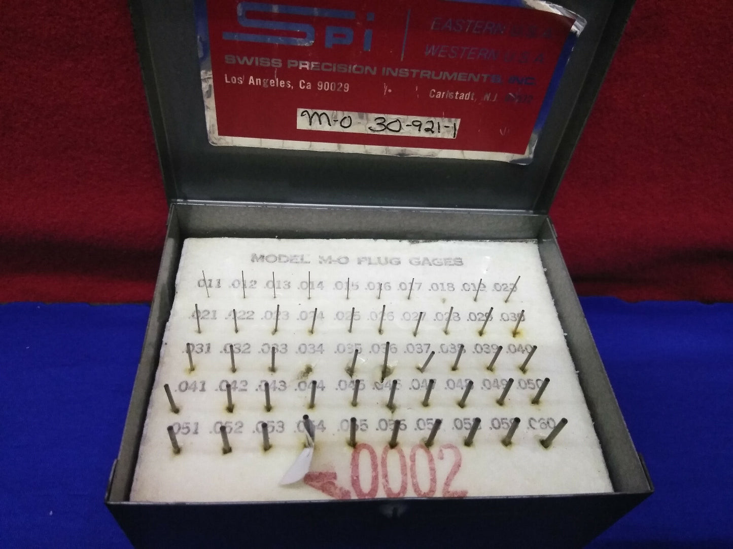 スイス精密機器 MO 30-921-1 プラグゲージ 欠落ゲージ 0.01 および 0.034