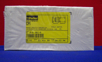 ADAPTATEURS FEMELLES EN LAITON PARKER INSTRUMENTATION HANNIFIN 8-6 GBZ-B