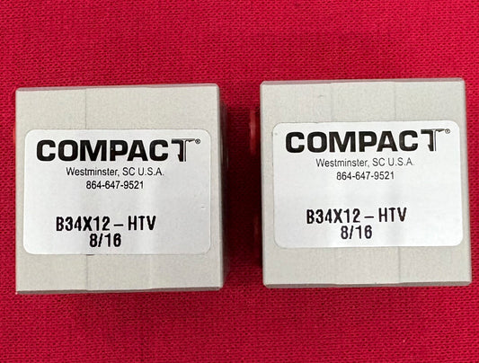 COMPACT B34X12-HTV SMALL PNEUMATIC CYLINDER DOUBLE ACTING 3/4”x1/2" - QTY 2