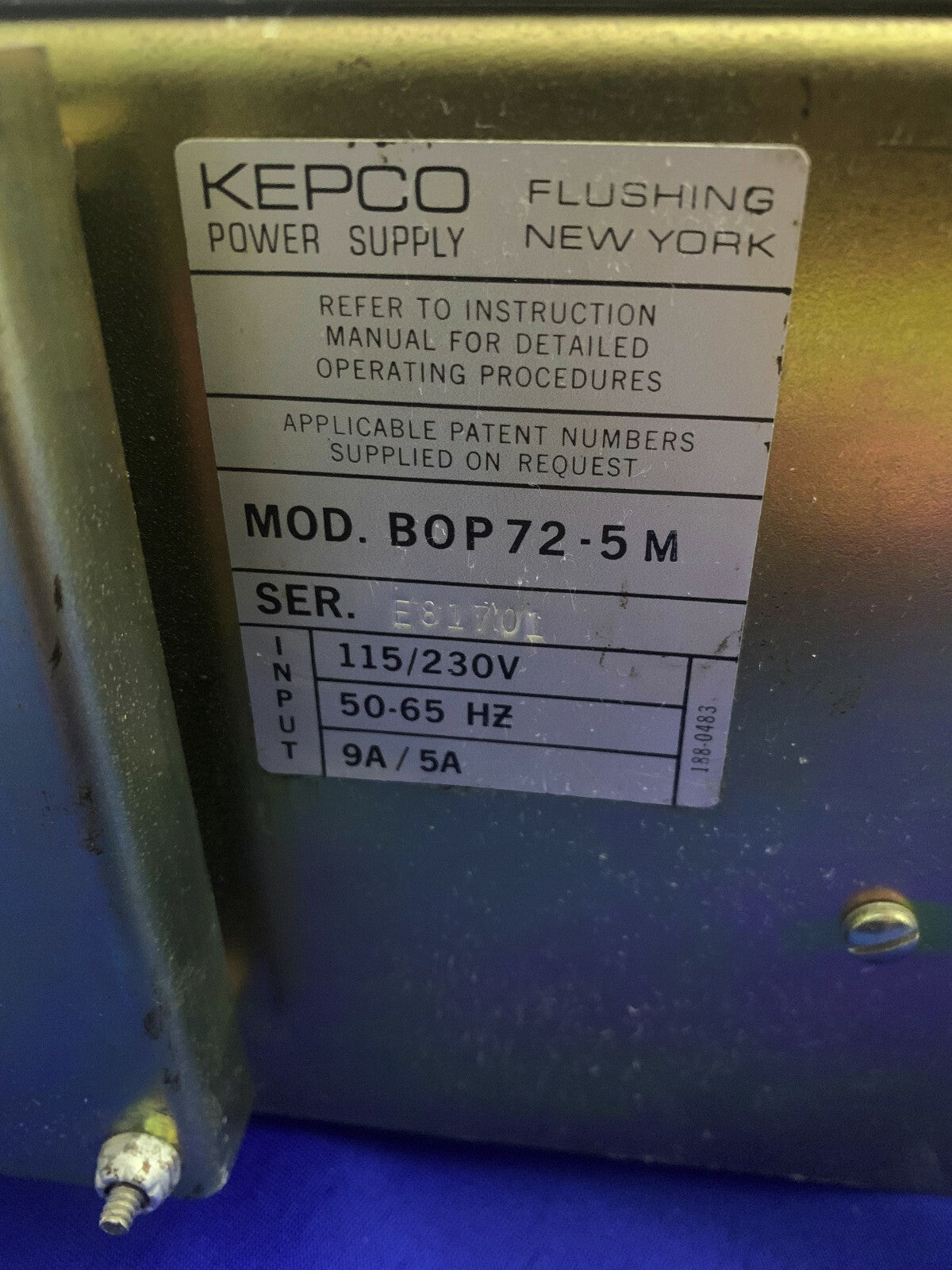 KEPCO POWER SUPPLY BOP72-5M ALIMENTATORE CC BIPOLARE AMPLIFICATORE OPERATIVO 
