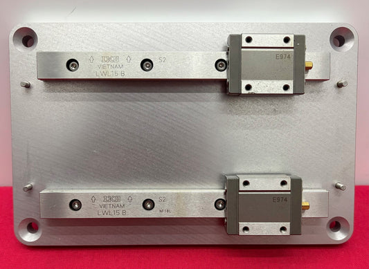 IKO QTY 2 LWL15B LINEAR GUIDE RAIL SLIDE BLOCK MOUNTED ON ALUMINUM PLATE