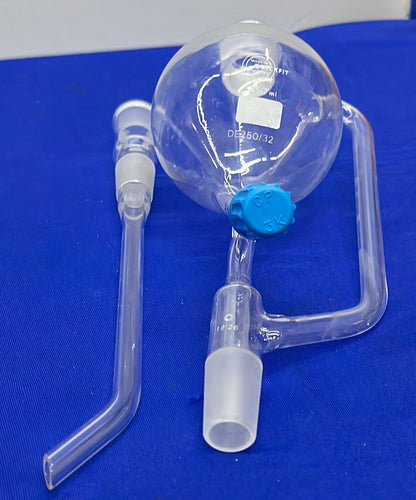 QUICKFIT ™ 250 ml DE250/33 DRUCKAUSGLEICHSTRICHTER MIT ZUSÄTZLICHEM GLASROHR 