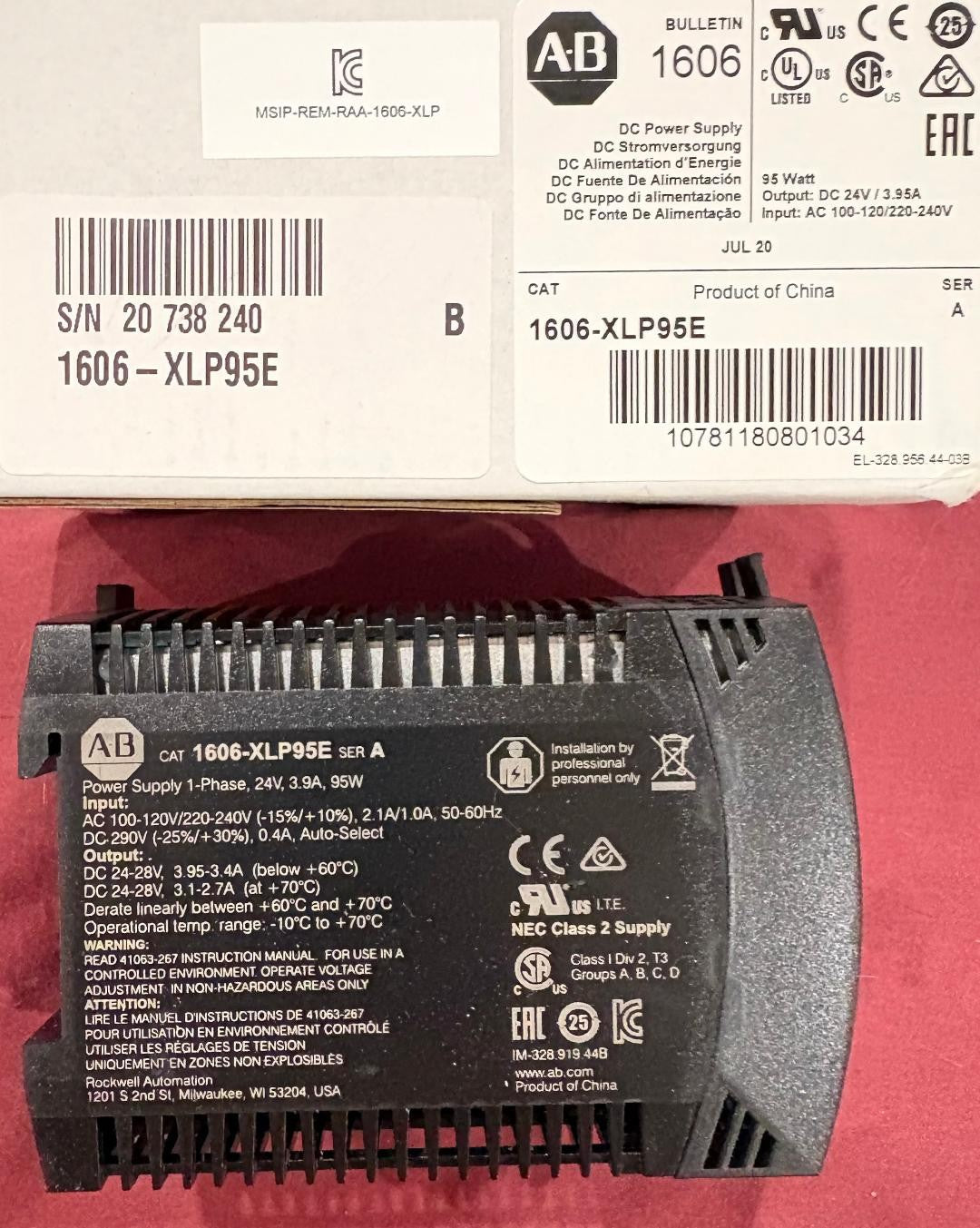 Allen-Bradley / Allen Bradley / AB 1606-XLP / 1606-XLP95E SER A POWER SUPPLY