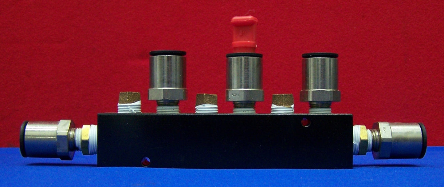 LEGRIS 8 PORT AIR MANIFOLD WITH LEGRIS 1/2" TUBING INSTANT FITTINGS