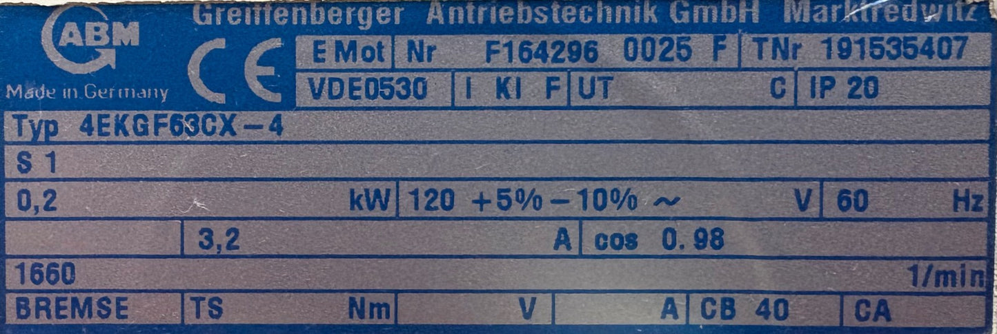 ABM VACUUBRAND DIAPHRAGM VACUUM PUMP 4EKGF63CX-4 VAKUUMPUMPE