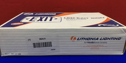 EMERGENCY EXIT LIGHT LITHONIA 3BA31 LQM S W 3 R 120/277 THERMOPLASTIC AC LED