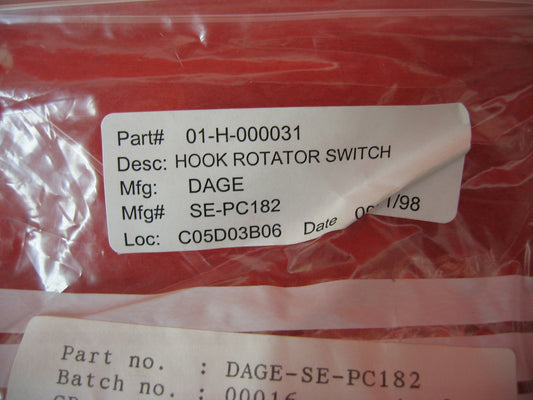 VINTAGE DAGE HAAK ROTATORSCHAKELAAR 01-H-000031 RESERVEONDERDEEL