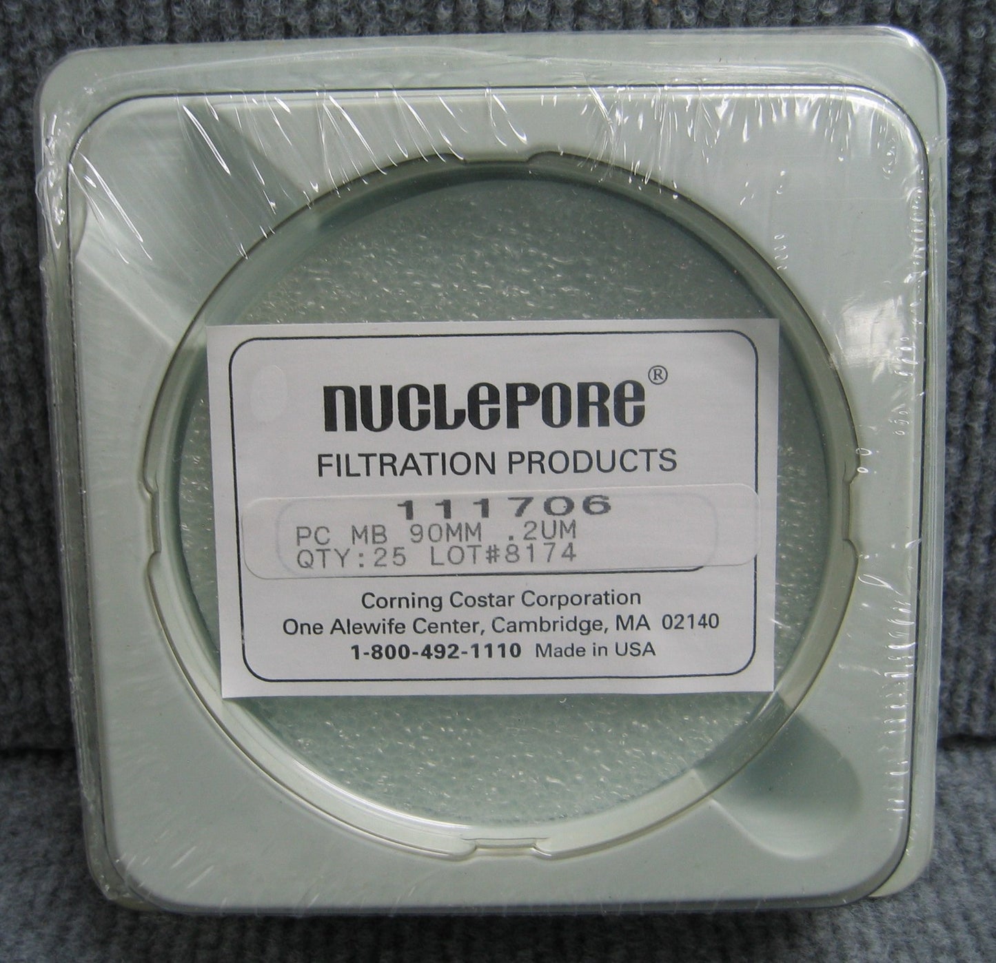 PRODUITS DE FILTRATION NUCLEPORE CORNING COSTAR 111706 PC MB 90 MM 0,2 UM 