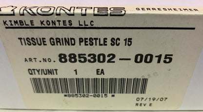 Pilon à tissus Kimble Kontes SC 15 885302-0015 