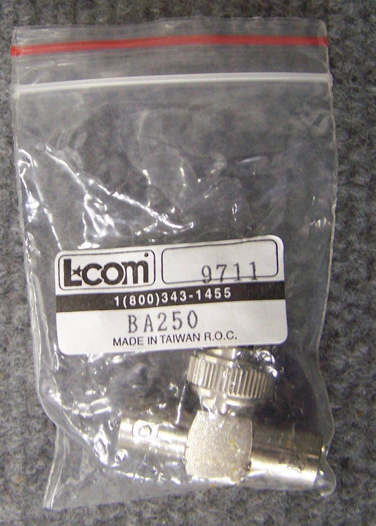 L-COM LCOM BA250/9711 Koaxial-T-Adapterstecker BNC weiblich/männlich/weiblich