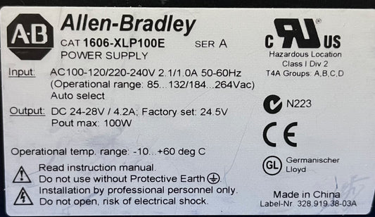 Allen Bradley AB 1606-XLP / 1606-XLP100E Ser. A Stromversorgung DC 24-28 V