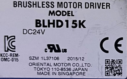 VEXTA オリエンタルモーター ブラシレスモータードライバー BLHD15K DC24V - ロット数量 3