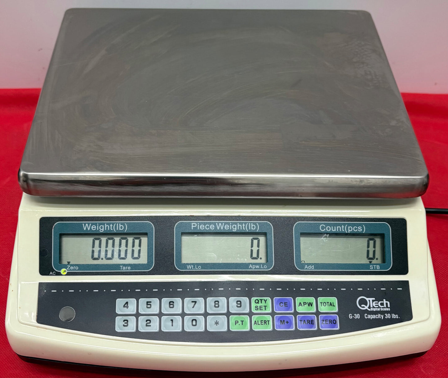 QTECH ELECTRONIC DIGITAL COUNTING SCALE G-30 (30lbs 13.6kg) 110V / 60Hz