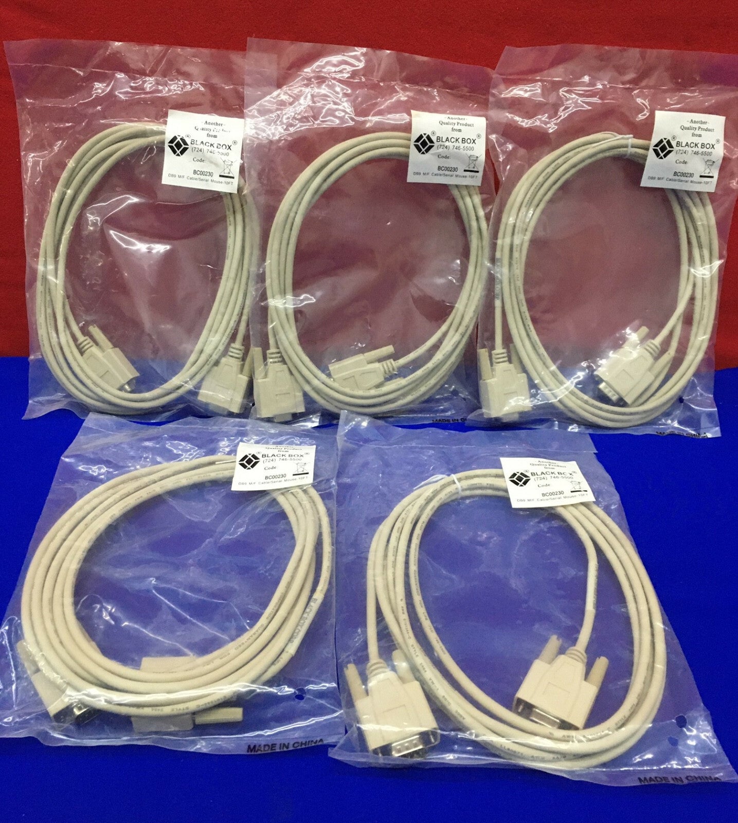 Menge 5 – Black Box BC00230 DB9 M/F Kabel/Serielle Maus – 3 m
