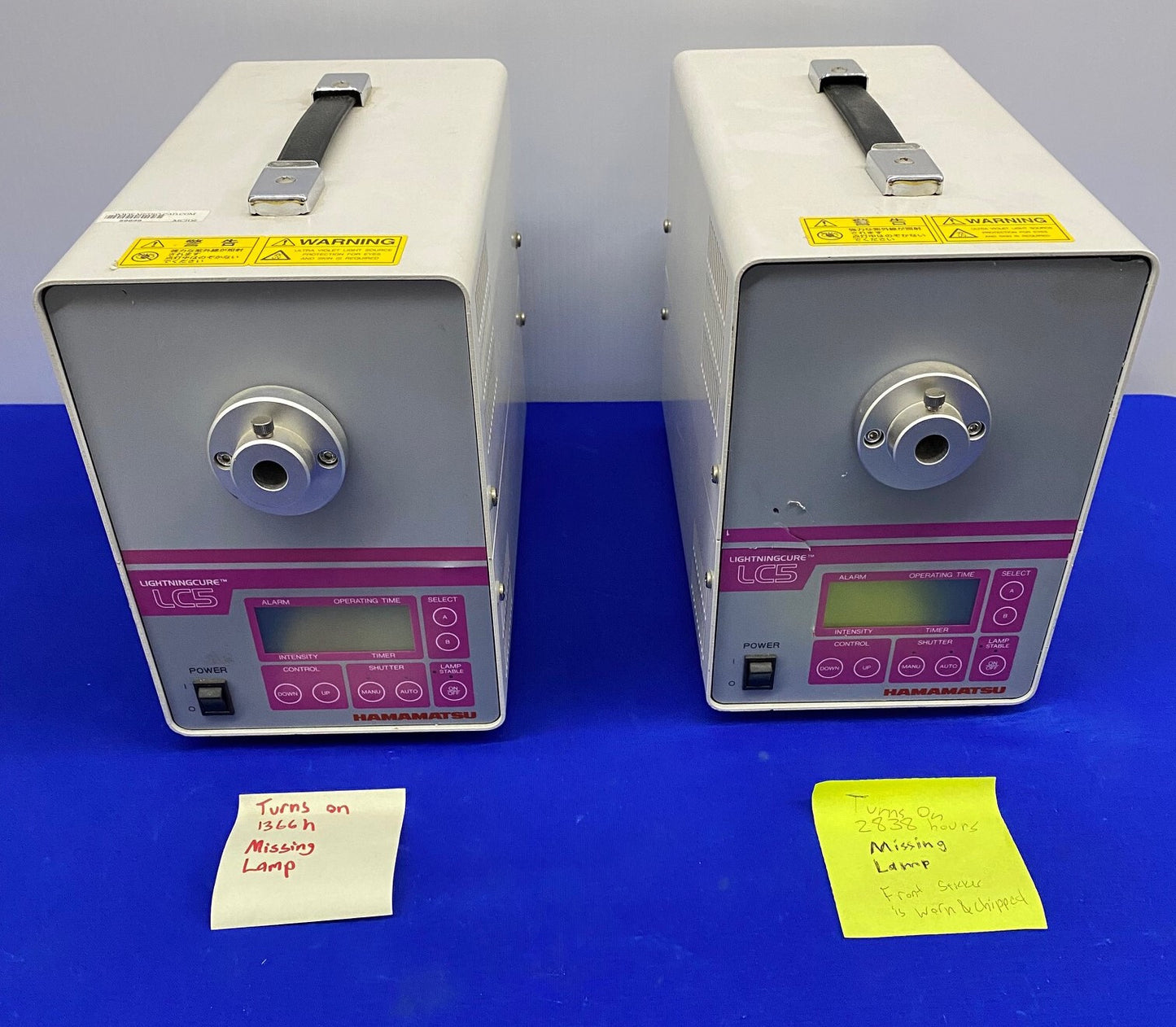 HAMAMATSU PHOTONICS KK LIGHTNINGCURE LC5 / L8333-01 SPOT LIGHT SOURCE 1 LOT OF 2